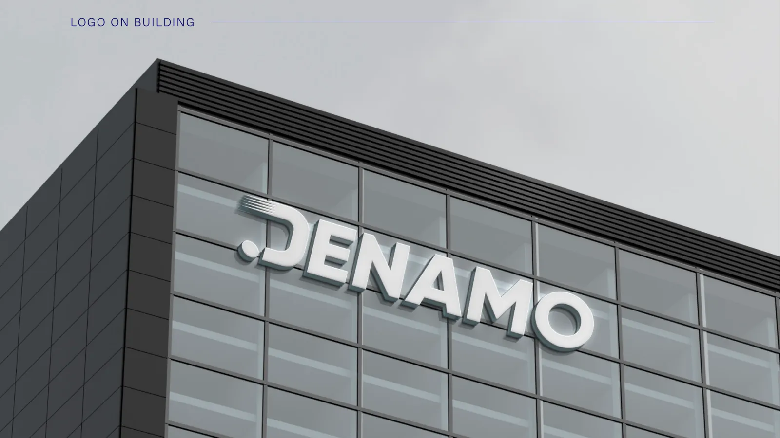 Denamo logo on a building facade