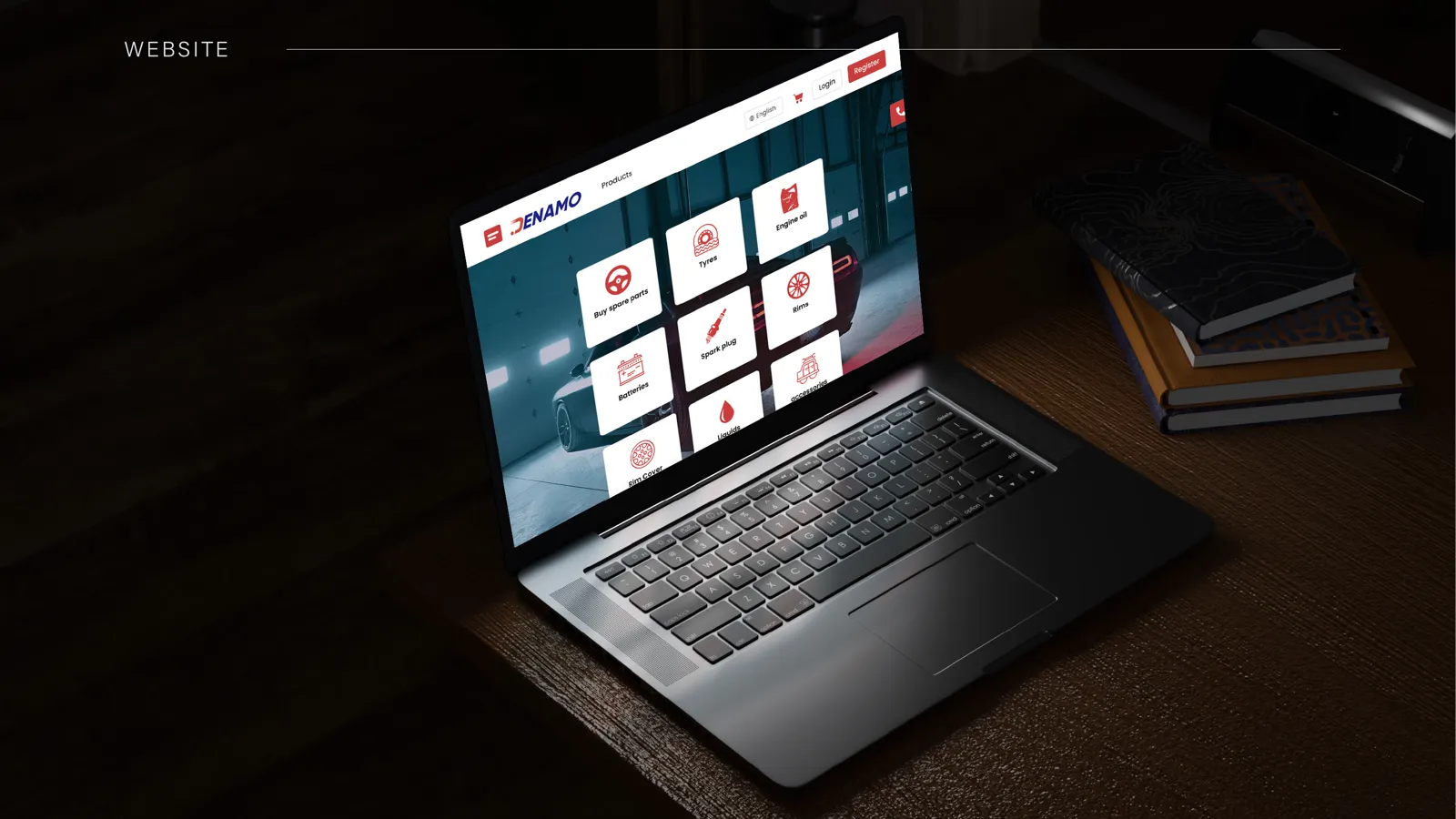 Denamo website on a laptop